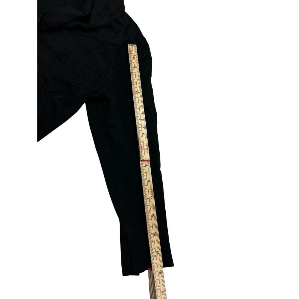 7th Avenue Design Studio Black Lightweight Long-Sleeve Open Cardigan Sweater Wit - Picture 9 of 10